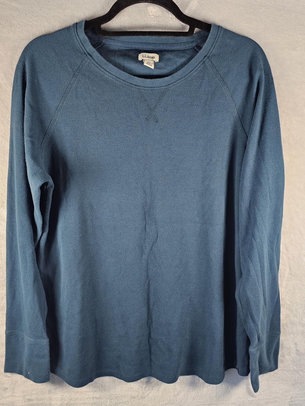 L.L.Bean Sz. Large Men's Long-Sleeve 100% Cotton Blue T-Shirt Top Casual